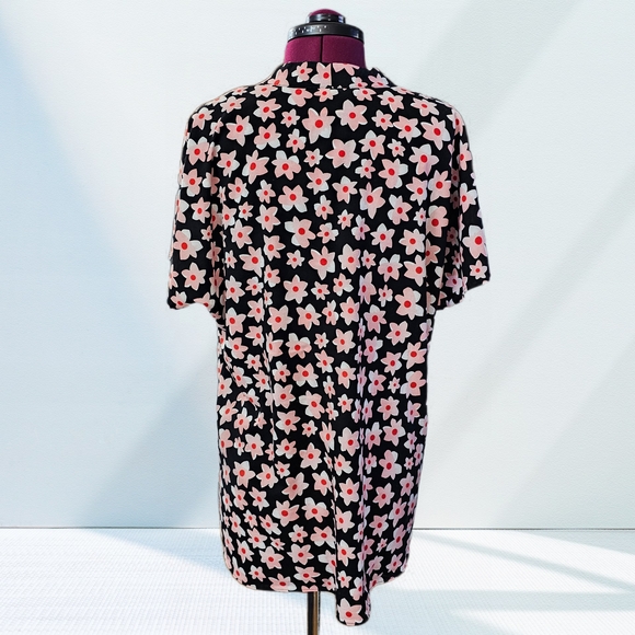 Cabi Suave Harmony Blouse Starflower Floral Short Sleeve Top Blouse - Picture 7 of 14